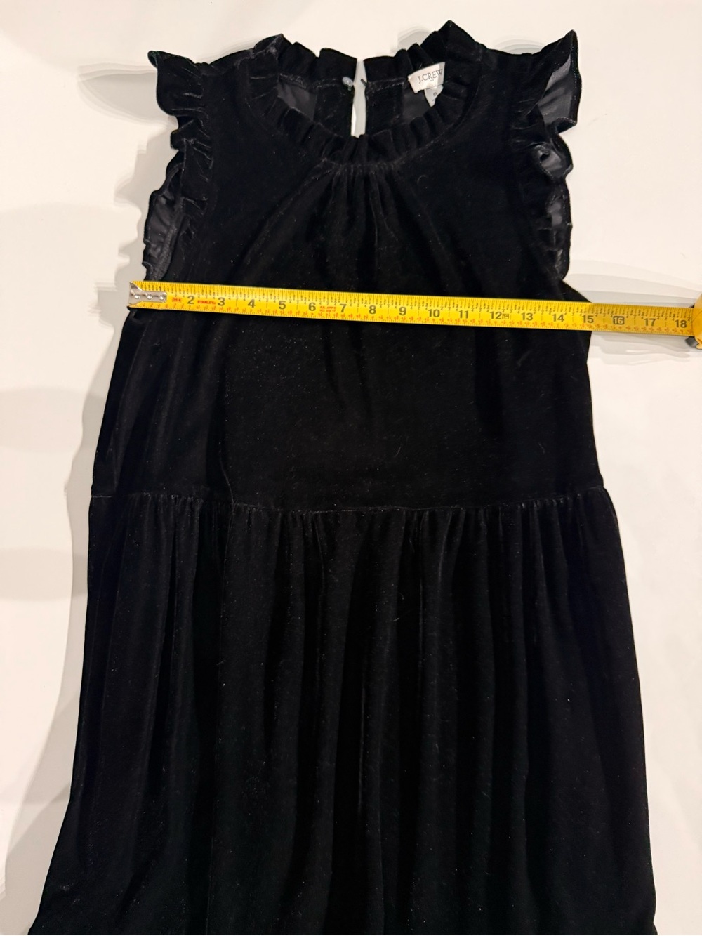 NWOT J. Crew Black Velvet Ruffle Midi Dress - Picture 14 of 14